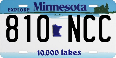 MN license plate 810NCC