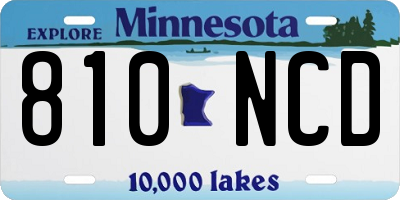 MN license plate 810NCD