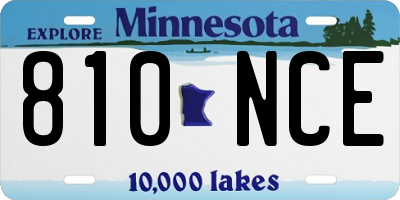 MN license plate 810NCE