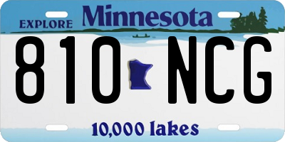 MN license plate 810NCG