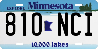 MN license plate 810NCI