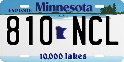 MN license plate 810NCL