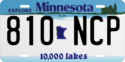 MN license plate 810NCP