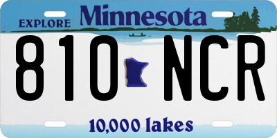 MN license plate 810NCR