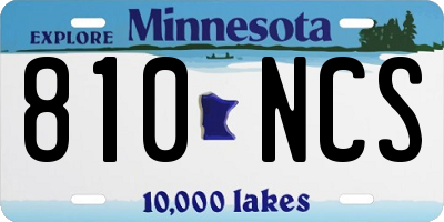 MN license plate 810NCS