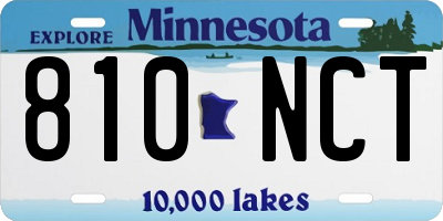 MN license plate 810NCT
