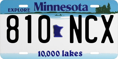 MN license plate 810NCX