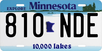 MN license plate 810NDE