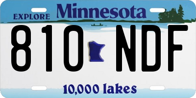 MN license plate 810NDF