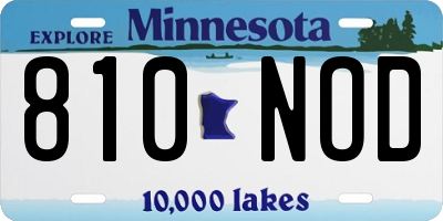 MN license plate 810NOD