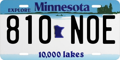 MN license plate 810NOE