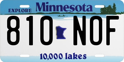 MN license plate 810NOF