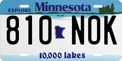 MN license plate 810NOK
