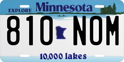 MN license plate 810NOM