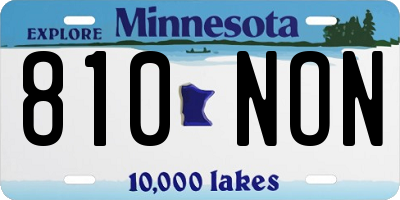 MN license plate 810NON