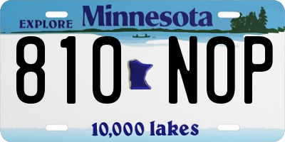 MN license plate 810NOP