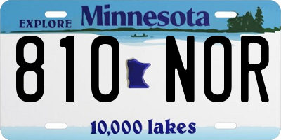 MN license plate 810NOR