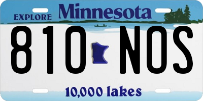 MN license plate 810NOS