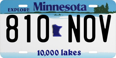 MN license plate 810NOV