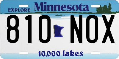 MN license plate 810NOX