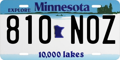 MN license plate 810NOZ