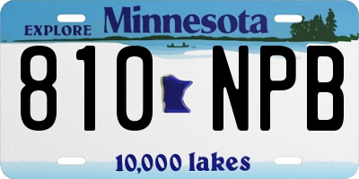 MN license plate 810NPB