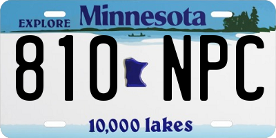 MN license plate 810NPC