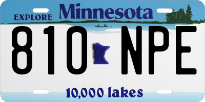 MN license plate 810NPE