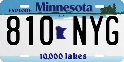 MN license plate 810NYG