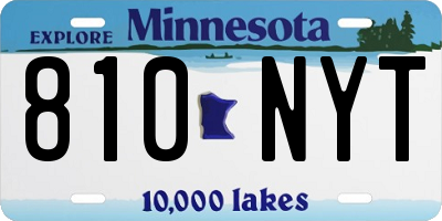 MN license plate 810NYT