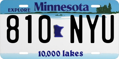 MN license plate 810NYU
