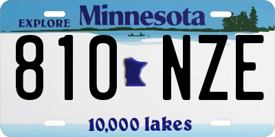 MN license plate 810NZE