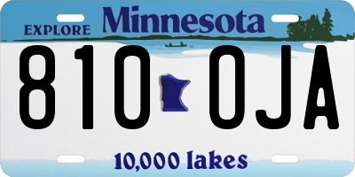 MN license plate 810OJA