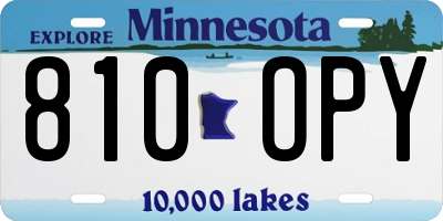MN license plate 810OPY