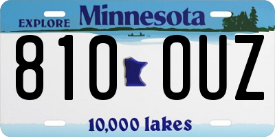 MN license plate 810OUZ