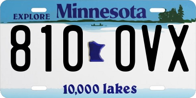 MN license plate 810OVX