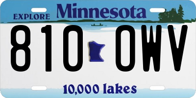 MN license plate 810OWV