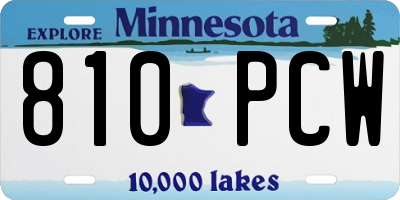 MN license plate 810PCW