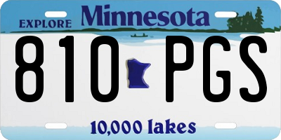 MN license plate 810PGS
