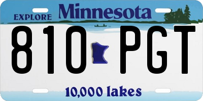 MN license plate 810PGT