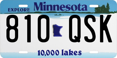 MN license plate 810QSK
