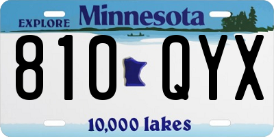 MN license plate 810QYX