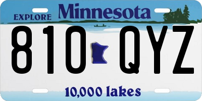 MN license plate 810QYZ