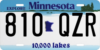 MN license plate 810QZR