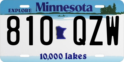 MN license plate 810QZW