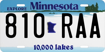 MN license plate 810RAA