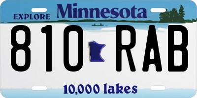MN license plate 810RAB