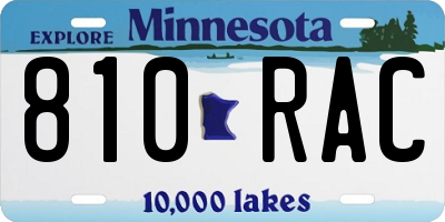 MN license plate 810RAC