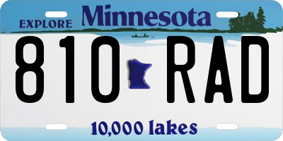MN license plate 810RAD