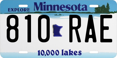 MN license plate 810RAE
